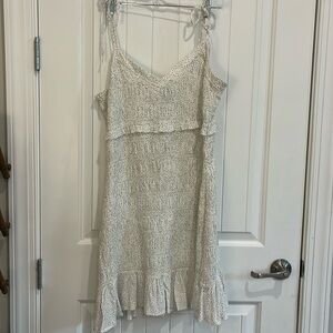 Express size large tie spaghetti strap classy cream and black dress